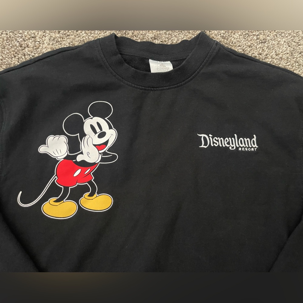 Men’s Disneyland Resort Disney Mickey Mouse Black Crewneck Sweatshirt Size S - Picture 3 of 10